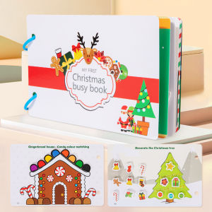 Montessori Christmas/Halloween Style Quiet Busy Book for Kids Interactive Early Learning Activity Book Kids Matching Game Gift