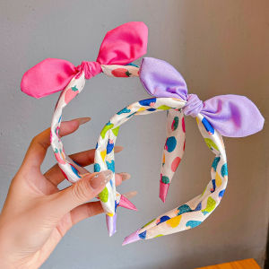 Princess Style Hairband for Girls Non-Tightening Cute Butterfly Knot Baby Girl Pressed Hair Band Korean Rabbit Ear Design