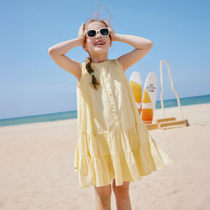 XIANGYING | Sleeveless Cotton Dress Cake Skirt