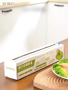 Cling Wrap for Food with Cutter Disposable Cling Film Kitchen Accessories Preserving Supplies