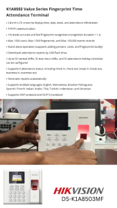 HikVision DS-K1A8503MF Fingerprint Access Control Terminal