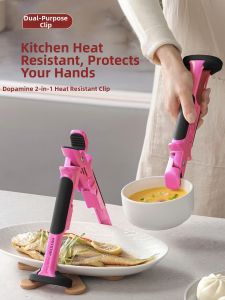 HALEXIONG | Dopamine Dual-function Anti-slip Heatproof Silicone Bowl Clip
