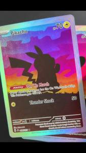 Funism | DIY Charmander Bulbasaur Eevee Psyduck Squirtle Fan‑Art Full‑Art Card Silhouette Style English Game Collection Card Toy