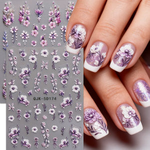 2 Miếng Dán Móng Tay Họa Tiết Hoa Cổ Điển Mùa Đông Dễ Tự Làm Trang Trí Móng Cho Tiệc Tùng Và Quà Tặng