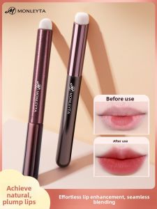 MONLEYTA | Portable Mini Lip Brush Round Head Lipstick Blending Concealer Professional Tool Lip Makeup Brush Compact Concealer Brush