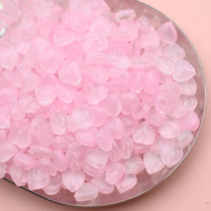 30/60/100pcs 8mm Pink Heart Shape Czech Lampwork Glass Crystal Loose Spacer Beads for DIY Jewelry Making Necklace Bracelet Craft