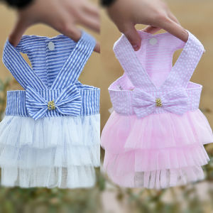 Bichon Pomeranian Kitten Princess Dress Teddy Vip Puppy Clothes Summer Pet Dog Skirt Spring and Summer Clothing Thin