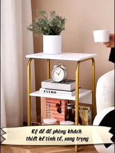 ⚡⚡Bàn Uống Nước Trang Trí Cạnh Sofa Kệ Đế Sách Báo Chí Phòng Khách 3 Tầng Phong Cách Sang Trọng Hiện Đại