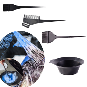 Hair Dye Brush Tool 8-Piece Set Dye Applicator Mixing Bowl Straight Handle Comb Soft Bristle Brush 4pcs