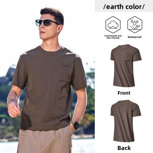 Jeep | Jeep Quick Dry Lightweight Loose Fit Short Sleeve Mens T-Shirt Outdoor Breathable UV Protection Anti-Water Camping Hiking Climbing