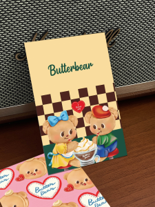 Butter Bear Postcards A6 Separator Page Cards Room Interior Decor Cute Style Yellow Card Stock Background Wall Decoration