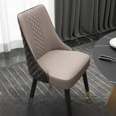 Modern Luxury Wooden Leather Back Chair