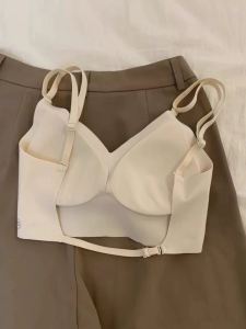 U-Shaped Backless Bra Womens Small Chest Gathered 2022 New with Chest Pad Outdoor Wear Tank Top Integrated Seamless Back Bra