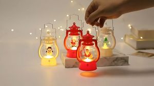 3 PCS Christmas Lantern LED Lights Christmas Decor for Home Portable Oil Lamp Xmas Ornament Novelty Toys Xmas Tree Hanging Light New Year Bedroom Decor