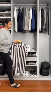 KEMEJA SALUR STRIP GARIS-GARIS PRIA DEWASA LENGAN PENDEK COWOK MATT CATTON DISTRO UKURAN M L XL CASUAL KERJA