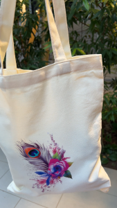 Reusable Canvas Tote Bag Beige Floral | Eco-Friendly Daily Shopping Handbag for Women Work Gifts – Just $5!