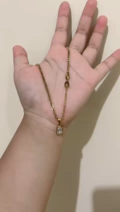 Kait Lobster Embos 750 - Kalung Luna Bening Titanium / Kalung Permata Bening