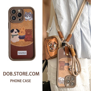 Huawei Pura70 Mate60 pro Honor 200 Nova12/54 Phone Case with Strap Crossbody Card Holder Full Cover Silicone Protective Shell for Small Animals