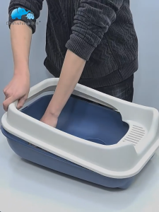 ห้องน้ำแมว กะบะทรายแมว ห้องน้ํากระต่าย กระบะทราย แถมฟรีที่ตักทราย กระบะ กระบะทรายแมว มี 2 ขนาด