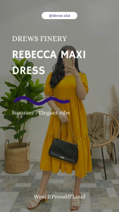 DREWS | Elegant Maxi Dress Short-Sleeve A-line Dress | Maxi Formal Dress | Beach Dress | Wedding Dress