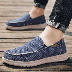Summer Denim Canvas Men Breathable Casual Shoes Outdoor Non-Slip Sneakers Comfortable Driving Shoes Mens Loafers Big Size 39-47