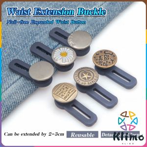KLIMO Metal Button Extender for Jeans Vintage Style Adjustable Waist Buckles Detachable Extended Button for Pants