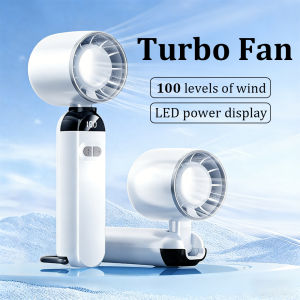 3000mAh Handheld Fan with Battery Display Foldable Personal Fan 1-100 Speed Turbo Cooling USB Fan Portable Rechargeable Mini Fan