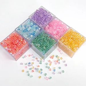 (combo 20 hạt) Hạt thủy tinh hình viên đường nhuộm lõi ánh AB 5mm nguyên liệu làm vòng tay trang sức. Nguyên liệu DIY