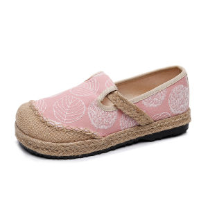 Mori Girl Fisherman Shoes Ethnic Style Embroidered Shoes Womens Linen round Toe Cotton and Linen Shoes Womens Slip-on Bean Bag Old Beijing Cloth Shoes