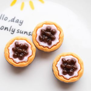 Miniature Scene Model Dollhouse Accessories Realistic Mini Egg Tart DIY Resin Cream Cheese Toys for Children And Adults