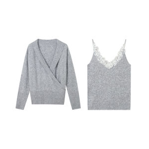 CHACHASTU | Bộ Áo Sweater V-Neck Đơn Giản Thoáng Mát và Ấm Áp