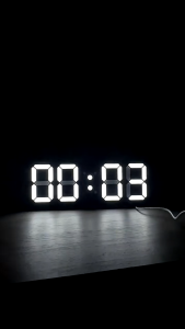LED Digital Wall/Desk Clock Temperature Date Dual Power Modern 3D Display for Home/Office