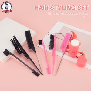 Pink Hair Wax Stick Hair Brush Set 4-piece Set Long-Lasting Styling Wax Stick Hair Essential Oil With Hair Styling Comb Suitable For Hair Care