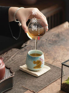 High-End Master Cup Gift Box JOJOS L. PD. Golden Dragon Fish Prosperity Pair Cup Vintage Modern Simple Ceramic Tea Set Home Use