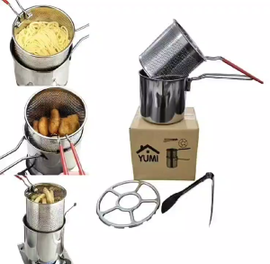 Multifungsi Mini Deepfyer 4in1 Panci Pengorengan Stainless Steel Multifungsi Ramah Lingkungan