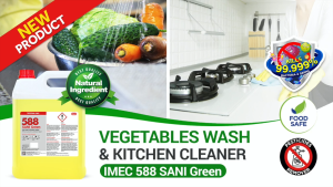 IMEC 588 Sani Green Multipurpose Kitchen Cleaner - Fragrance-Free Sulfate-Free CAC/3rd Party Certification 5L Large Bottle