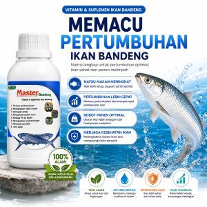 LA43 MASTER BANDENG 250ml Vitamin & Suplemen Ikan Bandeng | Nafsu Makan Naik | Pertumbuhan Cepat | Panen Optimal