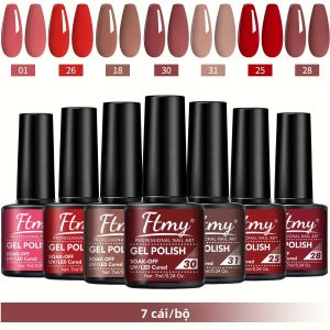 Bộ Sơn Móng Tay Gel 7ml 7 Màu Phổ Biến Tẩy Được Sử Dụng Đèn UV/LED Bán Vĩnh Cửu Bộ Dụng Cụ Làm Móng Tự Làm Dành Cho Nghệ Thuật Móng