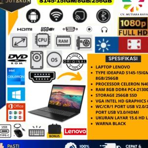 LAPTOP LENOVO IDEAPAD S145-15IGM/8GB/256GB
