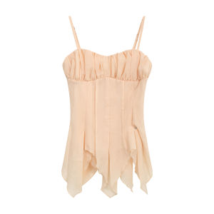 Weekend hub | Boned Waist Irregular Hem Chiffon Camisole Beach Top