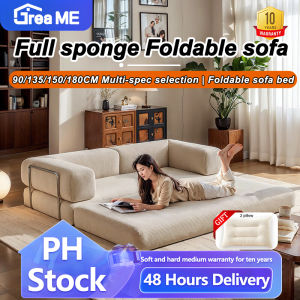 Dreame Furniture Folding sofa bed integrated dual-purpose full sponge roll pack compressed fabric sofa with handrail 0.9/1.35/1.5/1.8M Applicable to living room three-person small living room sofa set available on different colors