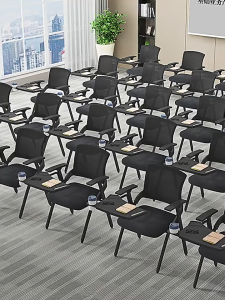 Foldable office arm chair Ergonomic study Training Chair with writing board and rocking backrest for Multi-function