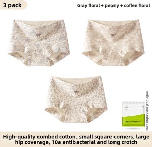 Pure Cotton High Waist Antibacterial Underwear