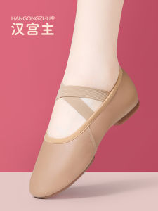 Dance Teacher Special Practice Shoes Classical Dance Indoor and Outdoor Beef Tendon Soft Bottom Low Heel Plaid Soft Leather Teacher Shoes