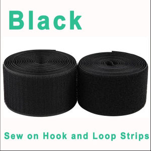 5Meters/Lot 20-50mm  Non-Adhesive Fastener Tape Hook and Loop Tape No Glue DIY Sewing Accessories Magic tape Black