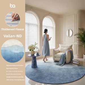 BEIAISI | Blue Artistic Round Carpet For Easy Care