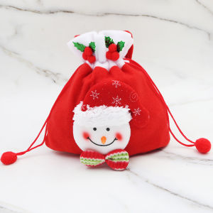 เชือกผูกลูกบอลคริสต์มาสขนาด20*22ซม. (1ชิ้น/แพ็ค) กระเป๋าทรงแอปเปิ้ลบรรจุภัณฑ์ของขวัญคริสต์มาสถุงซานตากระเป๋าเก็บของเครื่องประดับกระเป๋า