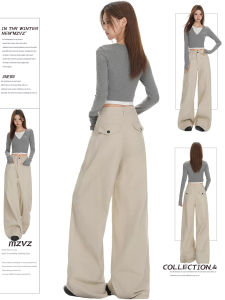 MZVZ | Quần Jeans Quần Công Sở Đùi Cao Giảm Béo Dáng Rộng Hoặc Dáng Thẳng Phong Cách Hoa Kỳ Nostalgic