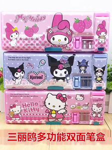 Kuromi กล่องเครื่องเขียน กล่องดินสอ อเนกประสงค์ ลาย Sanrio Melody เหมาะกับนักเรียนประถม สถานที่รอบคอบกัน สําหรับเด็กผู้หญิง