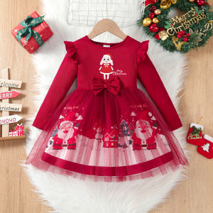 LEMON พร้อมการทดสอบ CPC 2025 ฤดูใบไม้ร่วง / ฤดูหนาวสาวคริสต์มาสตาข่ายแขนยาวชุดเจ้าหญิง